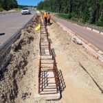 2025_07_01 Zbrojenie głowic fundamentów ekranów przeciwolśnieniowych nitka lewa, km 14+150