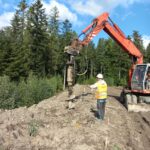 2025_10_02 Wiercenie pali pod ekrany przeciwolśnieniowe na obiekcie PZGd-1