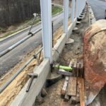 2025_12_01 Wykonanie próbnego obciążenia poziomego pali ekranów przeciwolśnieniowych EAS-1L na dojazdach do obiektu PZDs-4